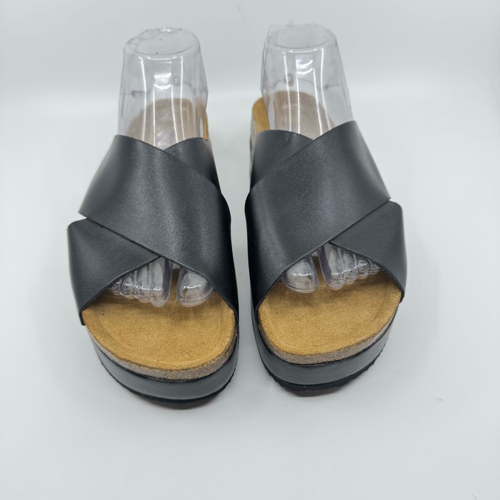 Free People Women's Platform Sidelines Color Black Leather SZ 38 US 8 - Picture 2 of 11